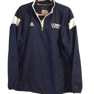 Adidas UC Davis Aggies partial zip jacket Medium M mens college blue